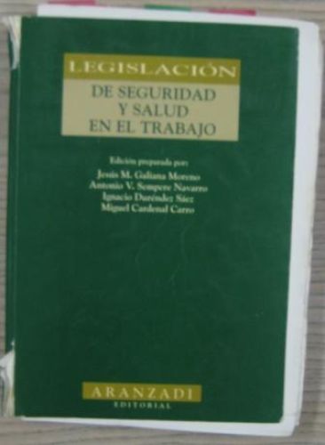Portada del libro de LEGISLACIÓN DE SEGURIDAD Y SALUD EN EL TRABAJO