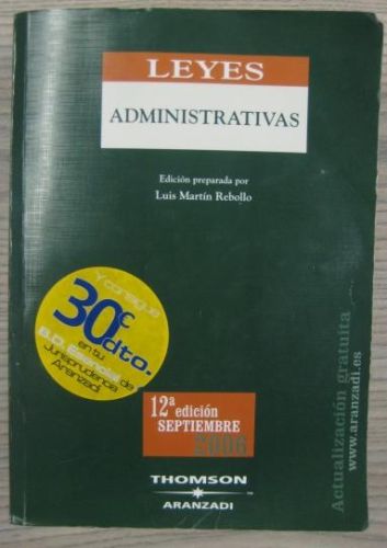 Portada del libro de LEYES ADMINISTRATIVAS. 12ª EDICIÓN
