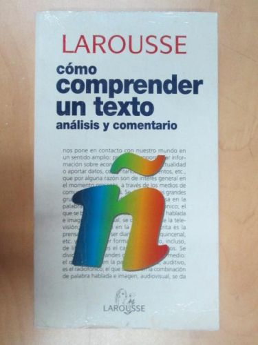 Portada del libro de COMO COMPRENDER UN TEXTO ANÁLISIS Y COMENTARIO
