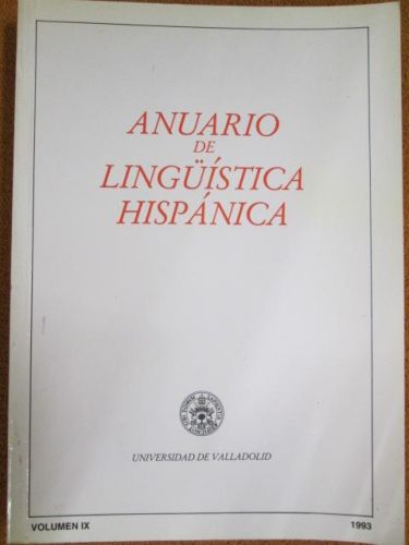 Portada del libro de Anuario de lingüística hispánica