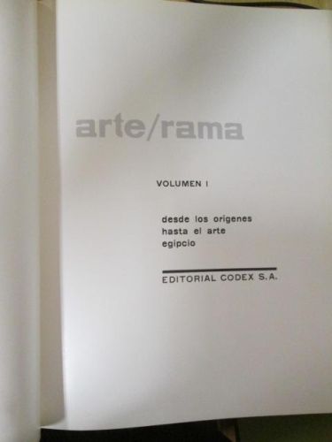 Portada del libro de ARTE / RAMA (VOLUMEN I) Desde los orígenes hasta el arte egipcio.
