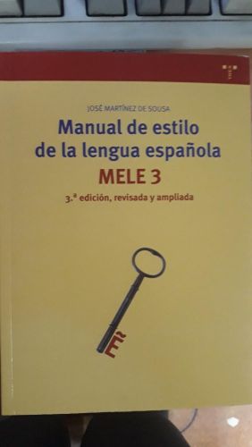 Portada del libro de MANUAL DE ESTILO DE LA LENGUA ESPAÑOLA. Mele 3.