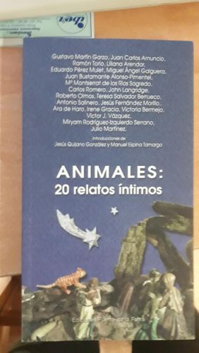 Portada del libro de ANIMALES: 20 RELATOS ÍNTIMOS.