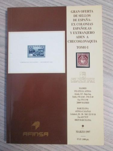 Portada del libro de GRAN OFERTA DE SELLOS DE ESPAÑA – EX COLONIAS ESPAÑOLAS Y EXTRANJERO ADEN A CHECOSLOVAQUIA. TOMO I