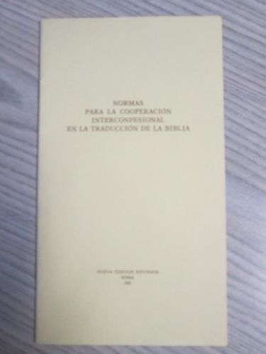 Portada del libro de NORMAS PARA LA COOPERACIÓN INTERCONFESIONAL EN LA TRADUCCIÓN DE LA BIBLIA