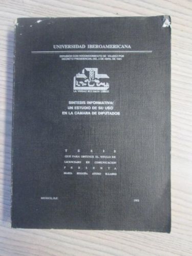 Portada del libro de SÍNTESIS INFORMATIVA: UN ESTUDIO DE SU USO EN LA CÁMARA DE DIPUTADOS