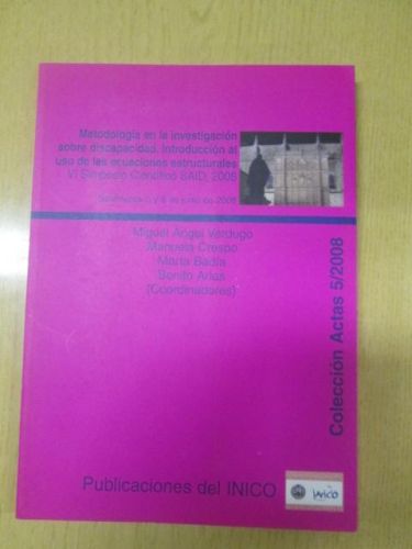 Portada del libro de METODOLOGÍA EN LA INVESTIGACIÓN SOBRE DISCAPACIDAD. Introducción al uso de las ecuaciones estructurales