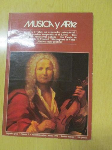 Portada del libro de MÚSICA Y ARTE (número 2 segunda época)