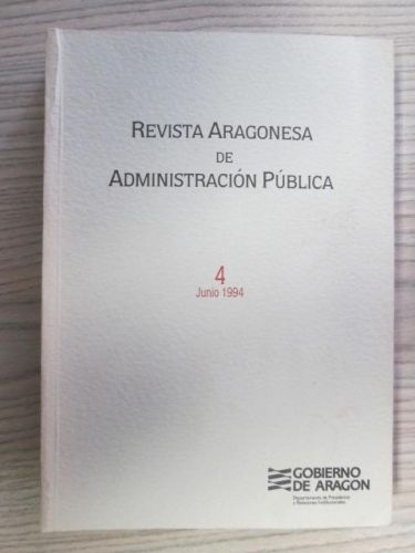 Portada del libro de REVISTA ARAGONESA DE ADMINISTRACIÓN PÚBLICA (4 JUNIO 1994)