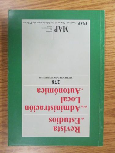 Portada del libro de REVISTA DE ESTUDIOS DE LA ADMINISTRACIÓN LOCAL Y AUTONÓMICA. Septiembre-Diciembre 1998