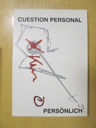 Portada del libro de CUESTION PERSONAL. PERSÖNLICH.