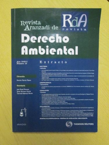 Portada del libro de REVISTA ARANZADI DE DERECHO AMBIENTAL. Año 2009-2. Número 16.