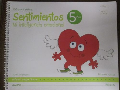 Portada del libro de SENTIMIENTOS 5 AÑOS. MI INTELIGENCIA EMOCIONAL. RELIGIÓN CATÓLICA