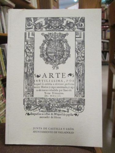 Portada del libro de ARTE SUTILÍSIMA POR LA CUAL SE ENSEÑA A ESCRIBIR PERFECTAMENTE