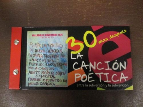 Portada del libro de LA CANCIÓN POÉTICA, 30 AÑOS DESPUÉS. Entre la subversión y la subvención