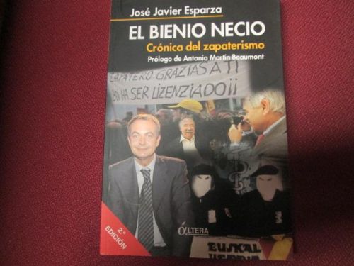 Portada del libro de EL BIENIO NECIO, CRÓNICA DE ZAPATERISMO