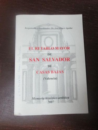 Portada del libro de EL RETABLO MAYOR DE SAN SALVADOR DE CASAS BAJAS (Valencia)