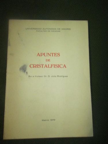 Portada del libro de APUNTES DE CRISTALFÍSICA