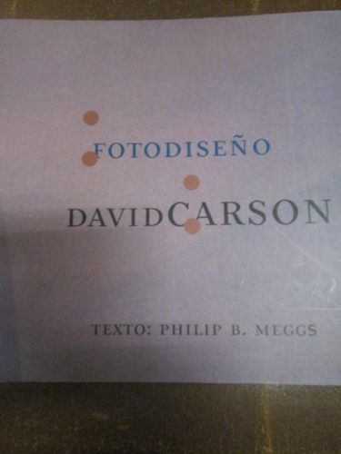 Portada del libro de FOTODISEÑO, DAVID CARSON