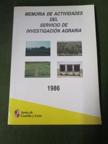 Portada del libro de MEMORIA DE ACTIVIDADES DEL SERVICIO DE INVESTIGACIÓN AGRARÍA 1986