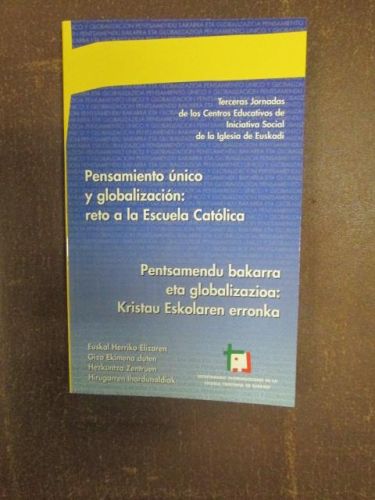 Portada del libro de TERCERAS JORNADAS DE LOS CENTROS EDUCATIVOS DE LA INICIATIVA SOCIAL DE LA IGLESIA DE EUSKADI