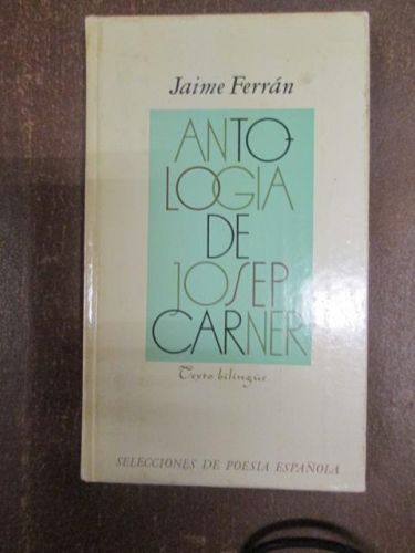Portada del libro de ANTOLOGÍA DE JOSEP CARNER