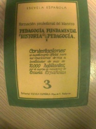 Portada del libro de PEDAGOGÍA FUNDAMENTAL E HISTORIA DE LA PEDAGOGÍA