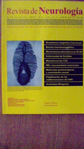 Portada del libro de REVISTA DE NEUROLOGÍA Vol. 33 Núm. 1
