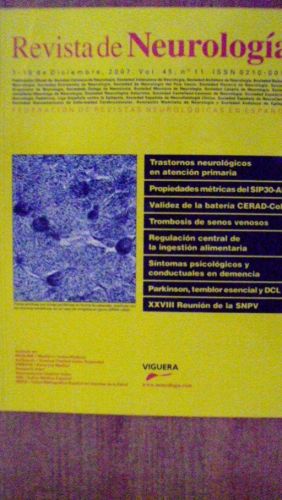 Portada del libro de REVISTA DE NEUROLOGÍA Vol. 45 Núm. 11