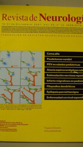 Portada del libro de REVISTA DE NEUROLOGÍA. Vol 33 nº 12
