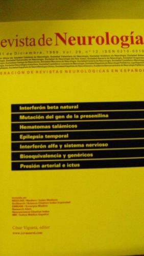 Portada del libro de REVISTA DE NEUROLOGÍA. Vol 29 nº 12