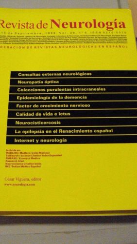 Portada del libro de REVISTA DE NEUROLOGÍA. Vol 29 nº 5
