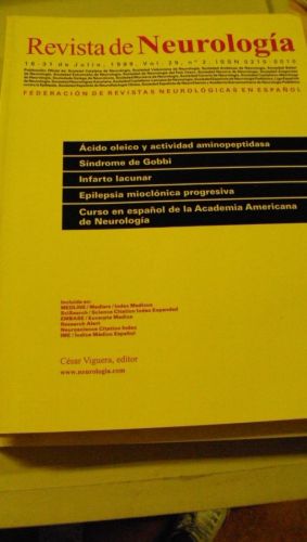 Portada del libro de REVISTA DE NEUROLOGÍA. Vol 29 nº 2
