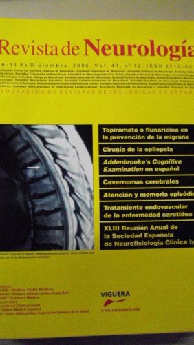 Portada del libro de REVISTA DE NEUROLOGÍA. Vol 41 nº 12