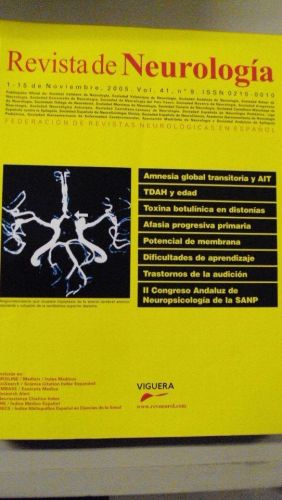 Portada del libro de REVISTA DE NEUROLOGÍA. Vol 41 nº 9