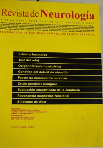 Portada del libro de REVISTA DE NEUROLOGÍA. Vol 28 nº 7