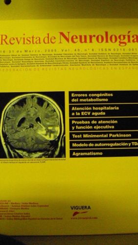 Portada del libro de REVISTA DE NEUROLOGÍA. Vol 40 nº 6