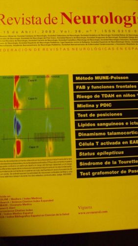 Portada del libro de REVISTA DE NEUROLOGÍA. Vol 36 nº 7