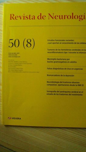 Portada del libro de REVISTA DE NEUROLOGÍA Vol. 50 Núm. 8