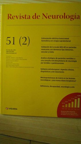 Portada del libro de REVISTA DE NEUROLOGÍA Vol. 51 Núm. 2