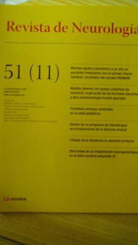 Portada del libro de REVISTA DE NEUROLOGÍA Vol. 51 Núm. 11