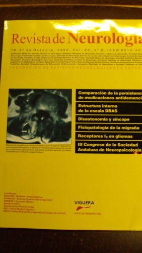 Portada del libro de REVISTA DE NEUROLOGÍA. Vol 43 nº8