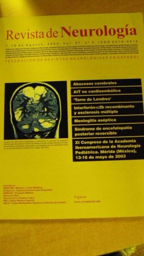 Portada del libro de REVISTA DE NEUROLOGÍA. Vol 37 nº 3