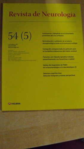 Portada del libro de REVISTA DE NEUROLOGÍA. 54 (5)