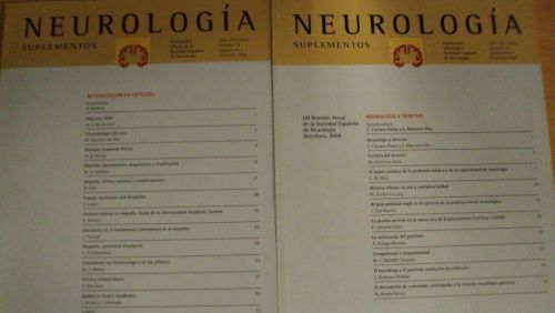 Portada del libro de NEUROLOGÍA SUPLEMENTOS Vol 19 (3) (4)