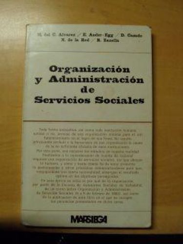 Portada del libro de ORGANIZACIÓN Y ADMINISTRACIÓN DE SERVICIOS SOCIALES