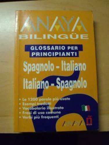 Portada del libro de GLOSSARIO PER PRINCIPIANTI. Spagnolo- Italiano