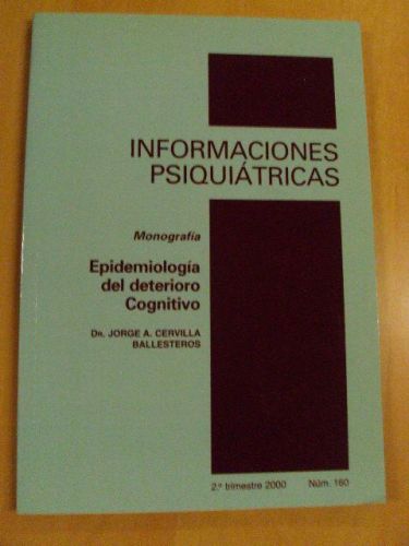 Portada del libro de INFORMACIÓN PSIQUIÁTRICAS. Epidemiología de deterioro cognitivo