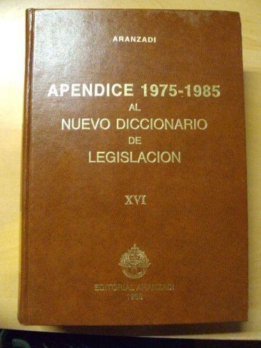 Portada del libro de APENDICE 1975-1985 AL NUEVO DICCIONARIO DE LEGISLACIÓN