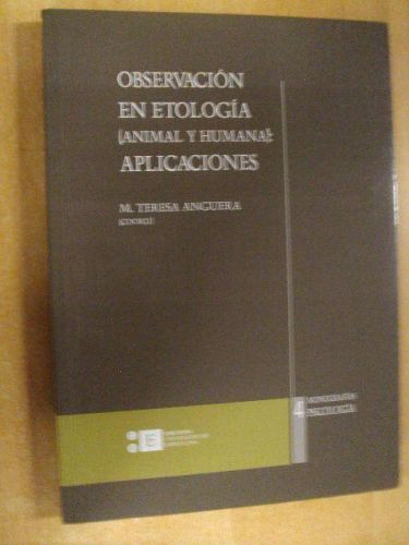 Portada del libro de OBSERVACIÓN EN ETOLOGÍA ( ANIMAL Y HUMANA) : APLICACIONES